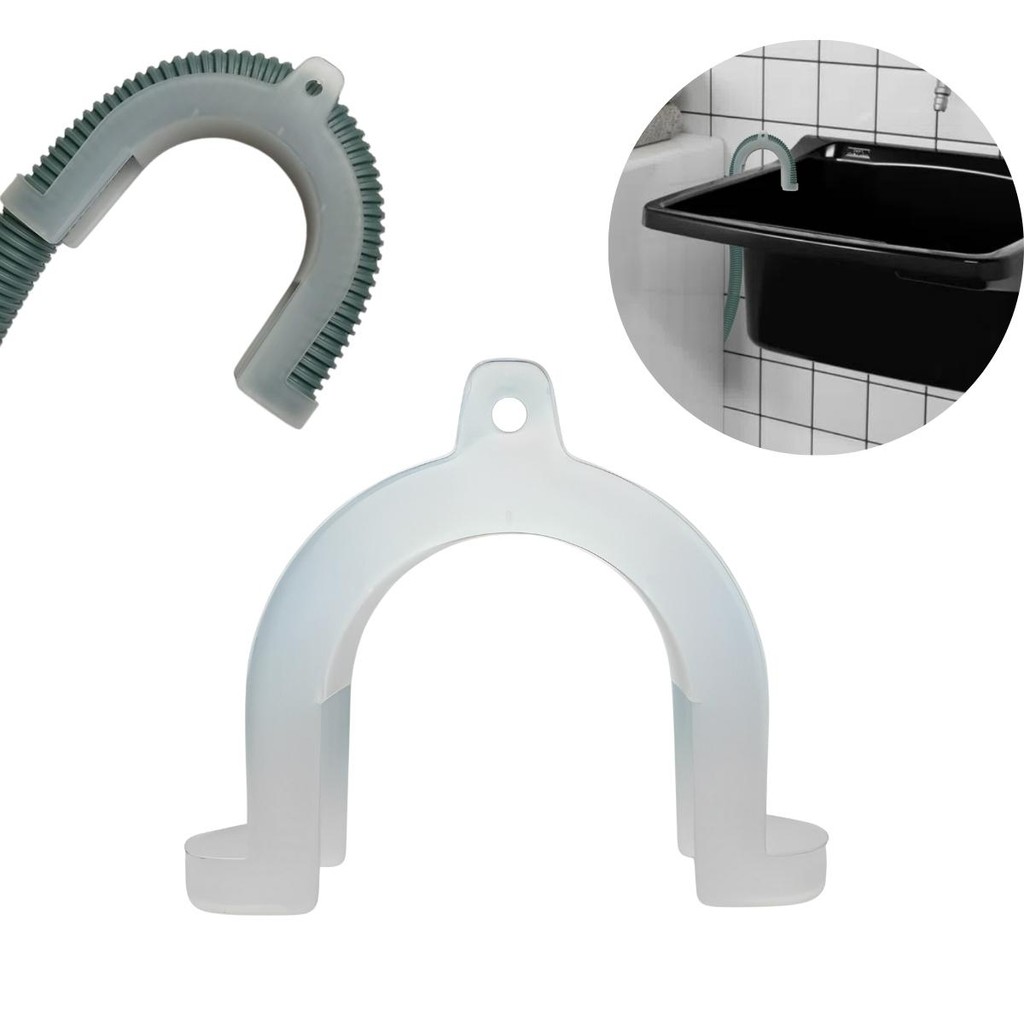 Suporte Curva Para Mangueira Saída Água Máquina de Lavar Universal Kaztec Guia Plástico Fixador de Mangueira Casa