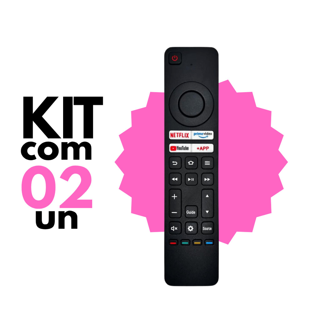 Controle Compatível TV Smart Aiwa AWS-TV-32, 43, 50 BL-01 – Atalhos Netflix, YouTube, Pri…