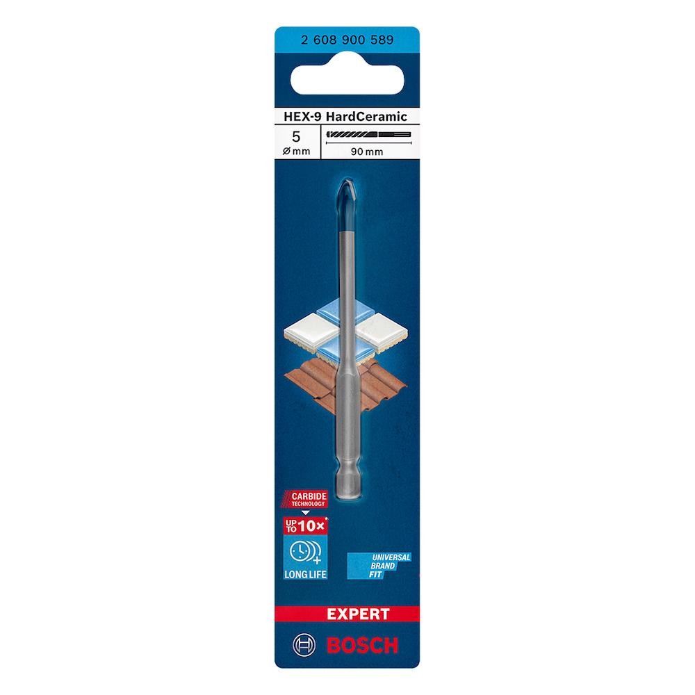 Broca para porcelanato Bosch EXPERT HEX-9 Hard Ceramic 5x90mm
