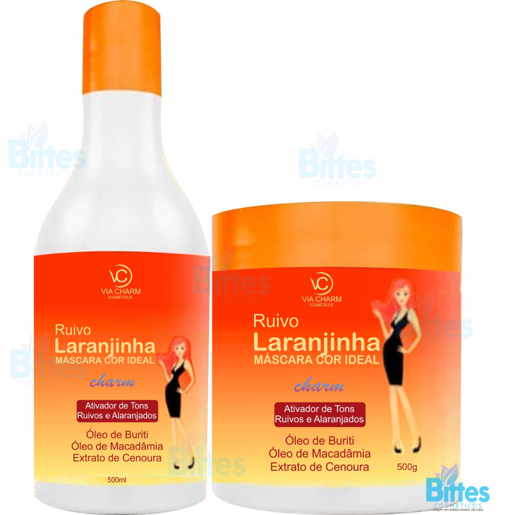 KIT RUIVO LARANJINHA VC COSMÉTICOS COR IDEAL TONS ALARANJADOS RUIVOS PEFEITO HAIR TRATAMENTO CAPILAR LARANJA LARANJADO