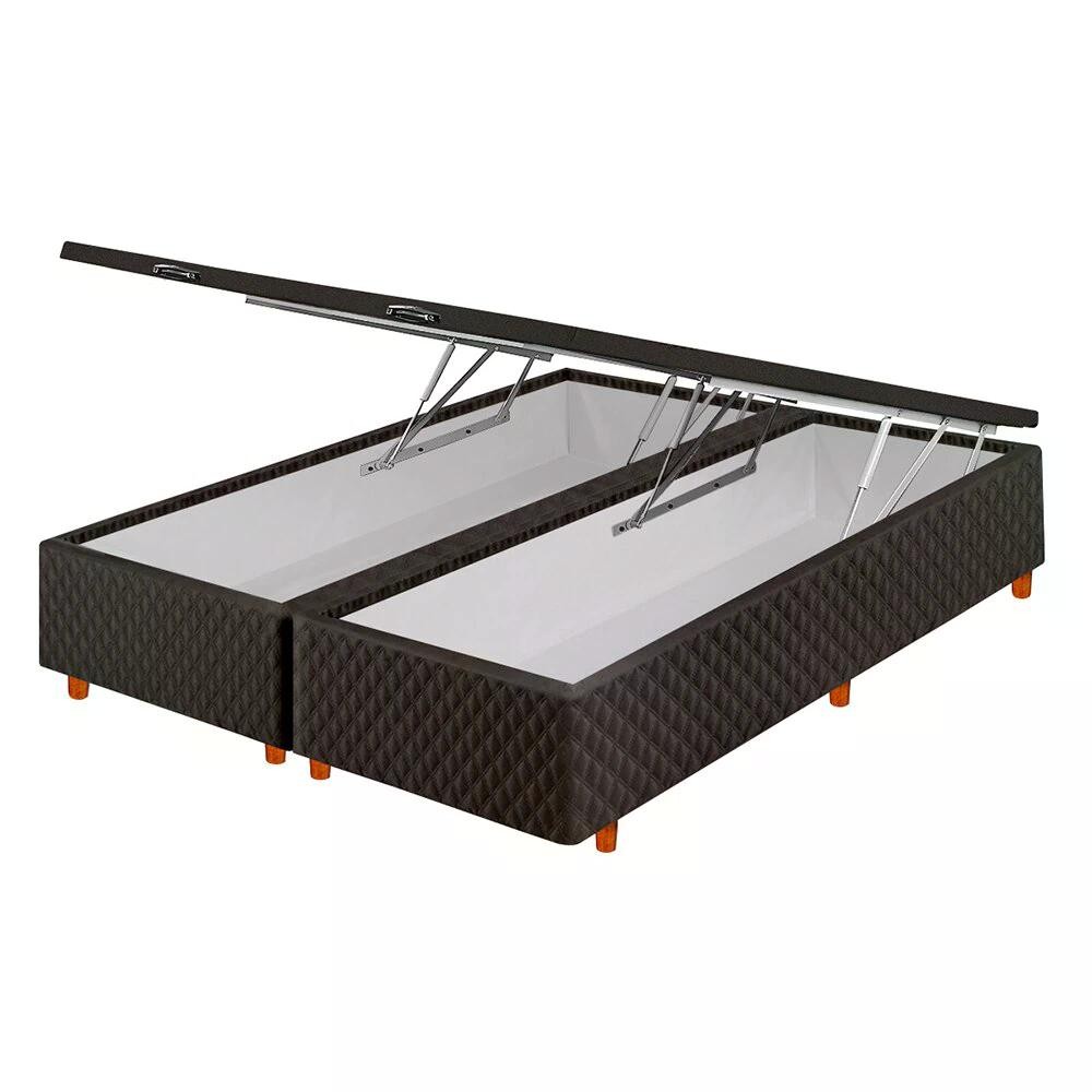 Base Box Baú Queen Cristalflex 158x198x44cm Suede Preto Espaço Extra Conforto Elegância em Oferta na Shopee