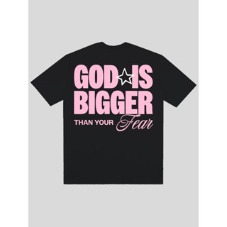 Camiseta Feminina Deus é maior que seu medo 100% Algodão Cristã God is Bigger than your fear em Oferta na Shopee
