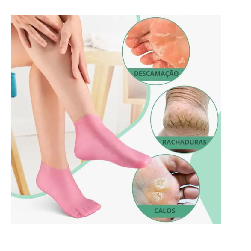 Meias de Silicone com Gel Hidratante para Pés