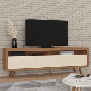 Rack Edina 100% MDF Tuboarte 3 Portas Basculantes e Pés Estilo Retrô em Oferta na Shopee