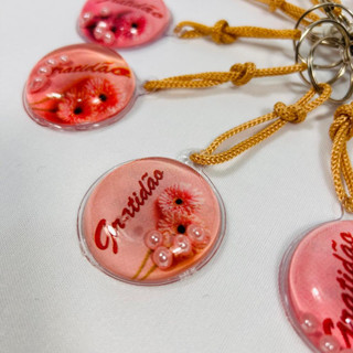 Chaveiro de Gel Gratidão com Pérola. kit com 12 pçs em Oferta na Shopee