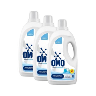 Kit 3 Lava-Roupas Líquido Omo Puro Cuidado Galão 3 Litros em Oferta na Shopee