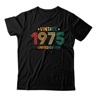 T-shirt Camiseta Camisa Preta Unissex Estampada Básica Casual Vintage 1975 Algodão Envio Rapido