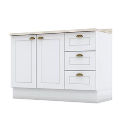 Balcão De Cozinha 120 Cm Americana Branco Com Tampo Calcare – Henn