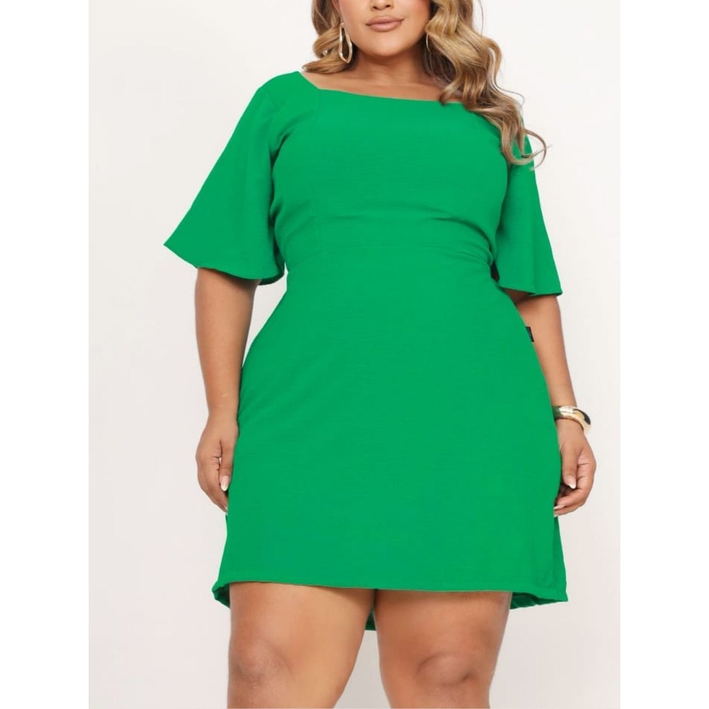 Vestido Plus Size Feminino com Forro Elegante em Oferta na Shopee