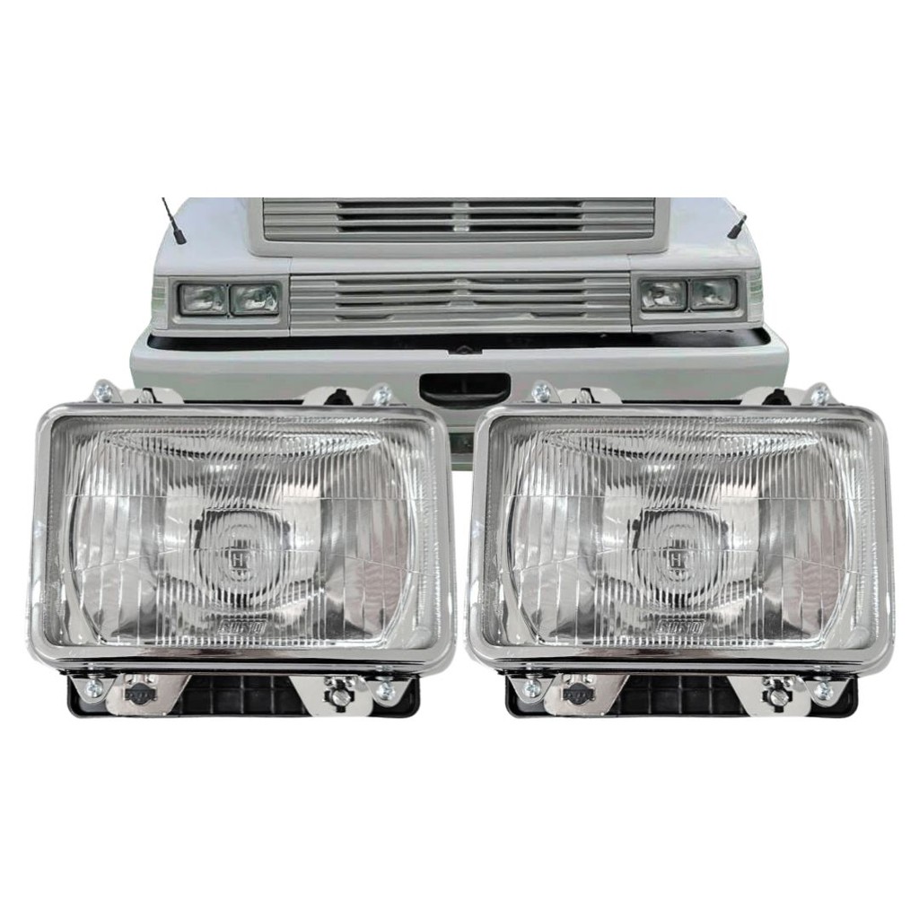 Par Farol Dianteiro Principal Para Mercedes 1113 1313 1513 1983 a 1992 Cara Preta Nino 3318209161
