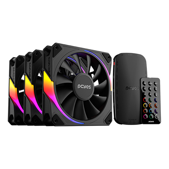 Kit Cooler Fan Pcyes Para Gabinete Sangue Frio Black Vulcan 120Mm
