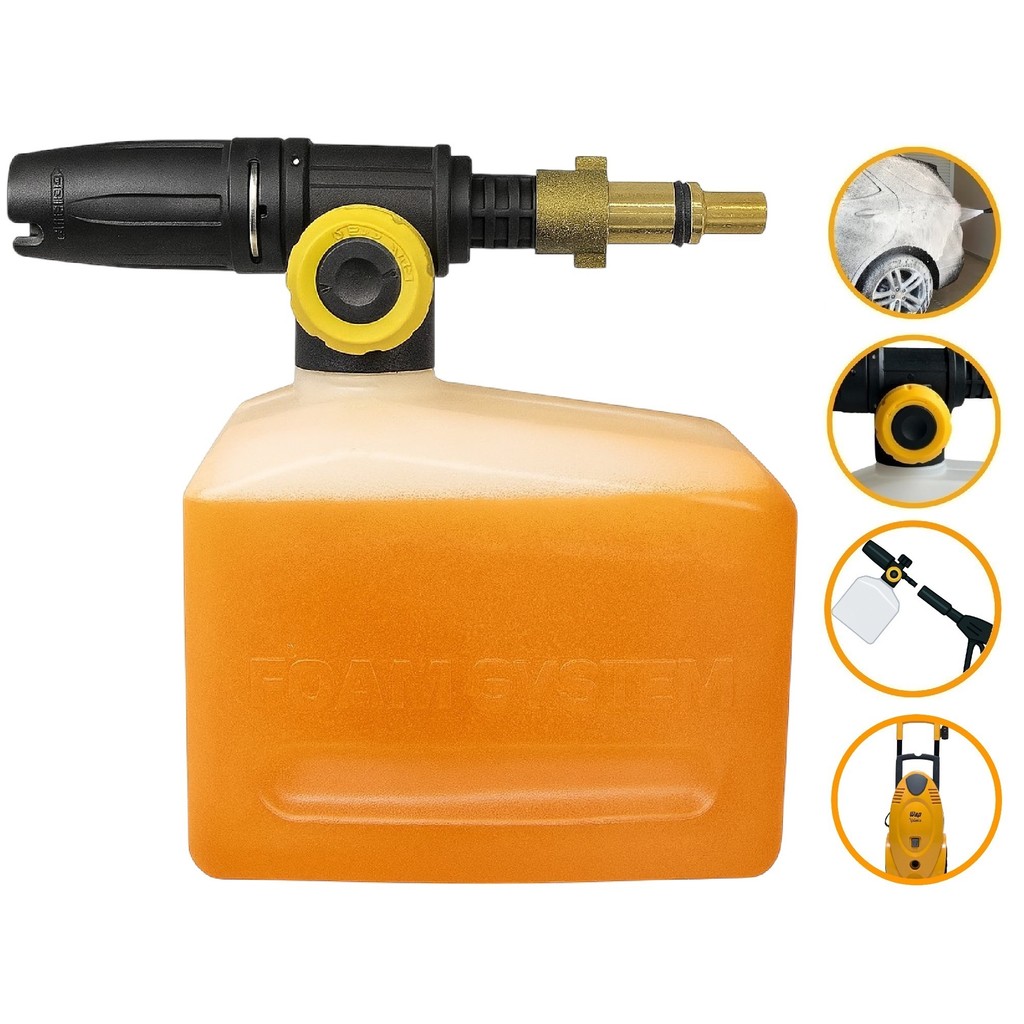 Canhão Espuma Snow Foam Difusor Aplicador Detergente Espuma Wap Valente 1750 Lavadora Alta Pressão