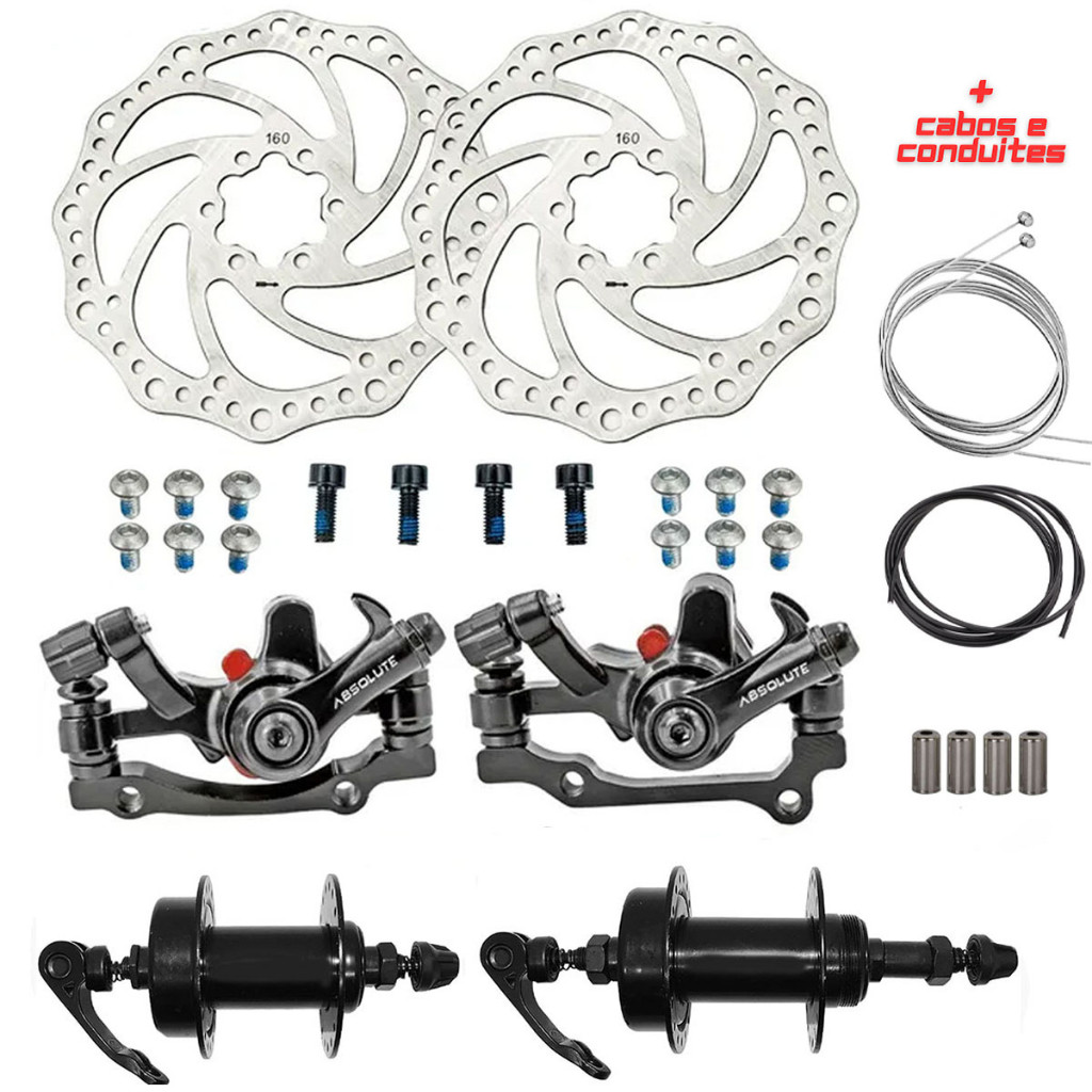 Kit Freio A Disco Bicicleta + Cubos 36 Furos Aço Blocagem em Oferta na Shopee