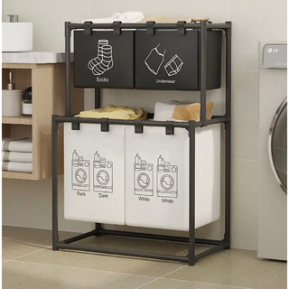 Cesto de Roupa Suja Grande 57cm Aço Dobrável Armazenamento de Roupas Organizador Cesta para Lavanderia