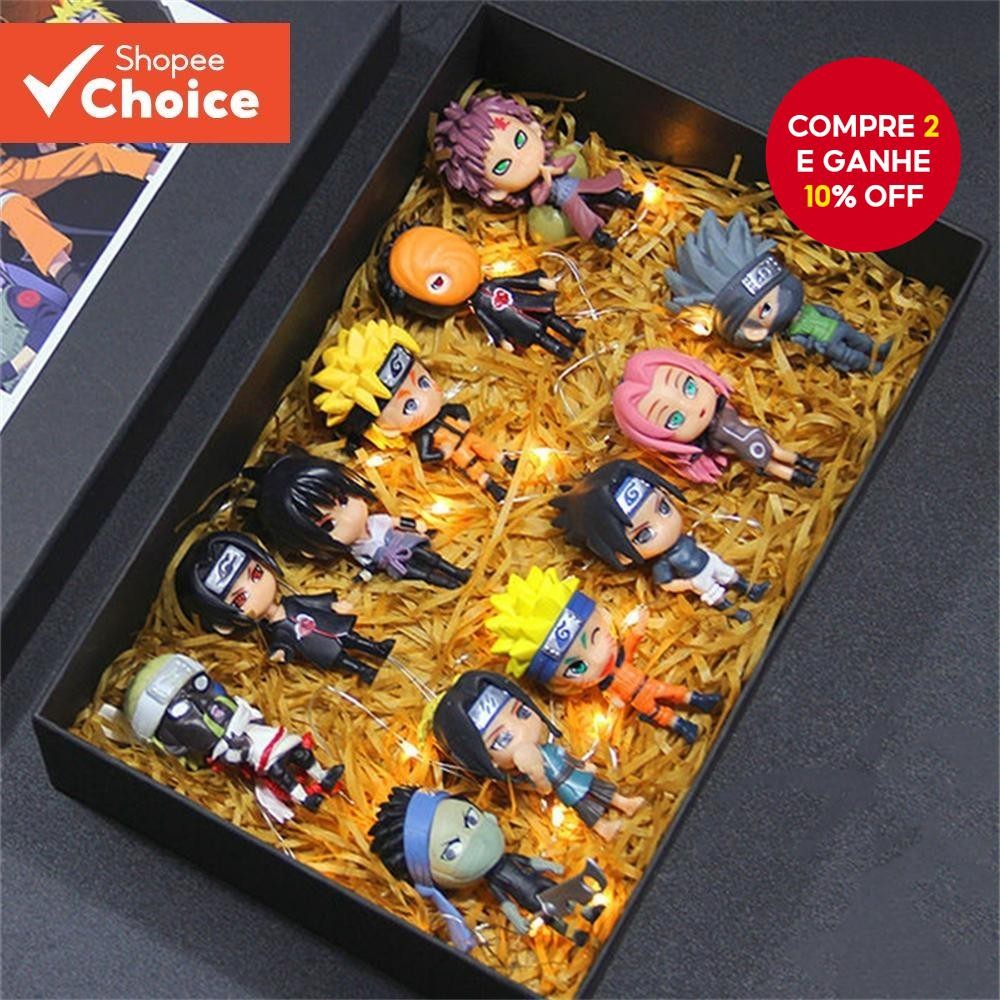 6 Pcs NARUTO Figuras 7-9cm Sasuke, Killer Bee, Tobi, Gaara, Kakashi, Base Exclusiva, Coleção Atacadista