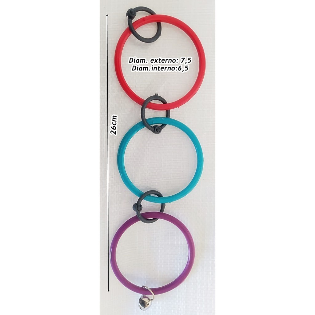 Trio de Argola Balanço Brinquedo Agapornes , Piriquito,canarios Passaros Aves Diversas