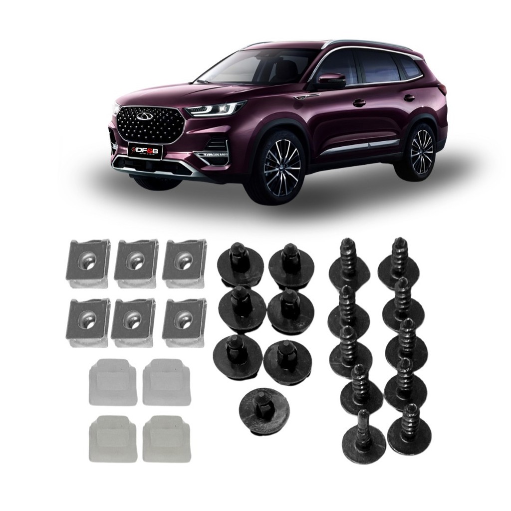Kit 27 grampos Presilhas Parachoque Diant Tiggo 8 2020 Até 2023