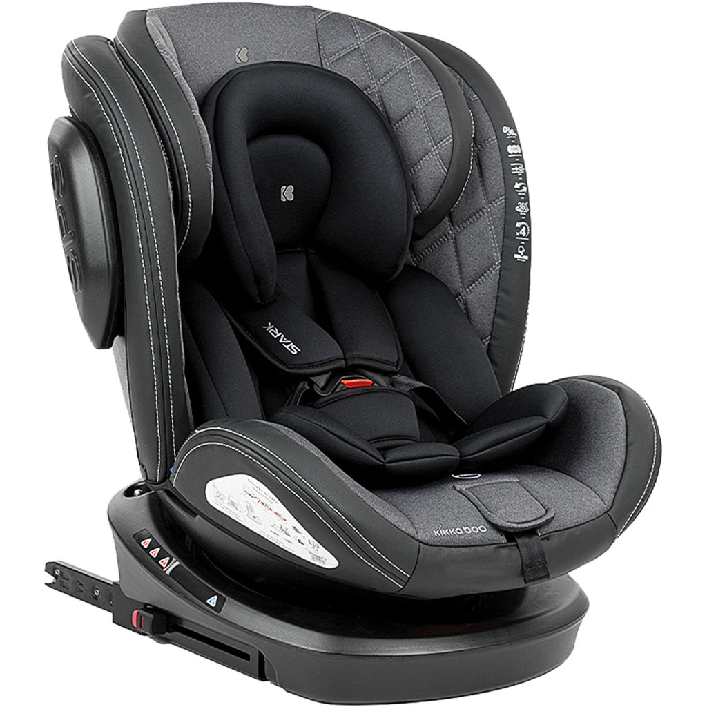 Cadeira Carro Giratória 360° ISOFIX Stark Dark Grey (0-36kg) Kikka Boo