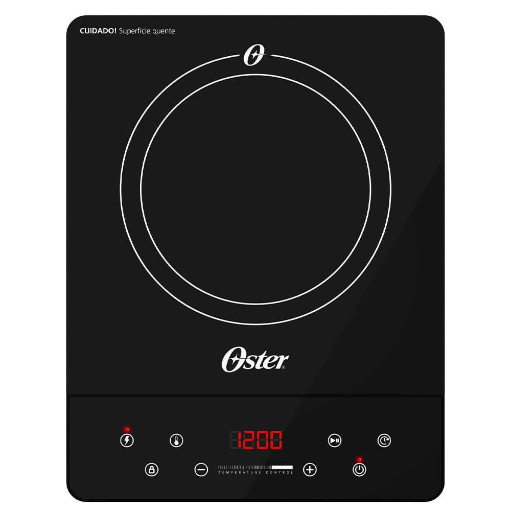 Cooktop Portátil por Indução Oster em Vitrocerâmico com 01 Boca, Painel Touch Preto - OTOP100 em Oferta na Shopee