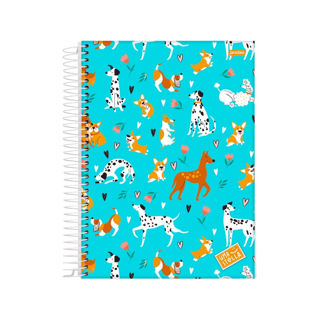 Caderno 20 Matéria Universitario Feminino 320 Folhas Stella - Jandaia MODELO:CACHORROS em Oferta na Shopee
