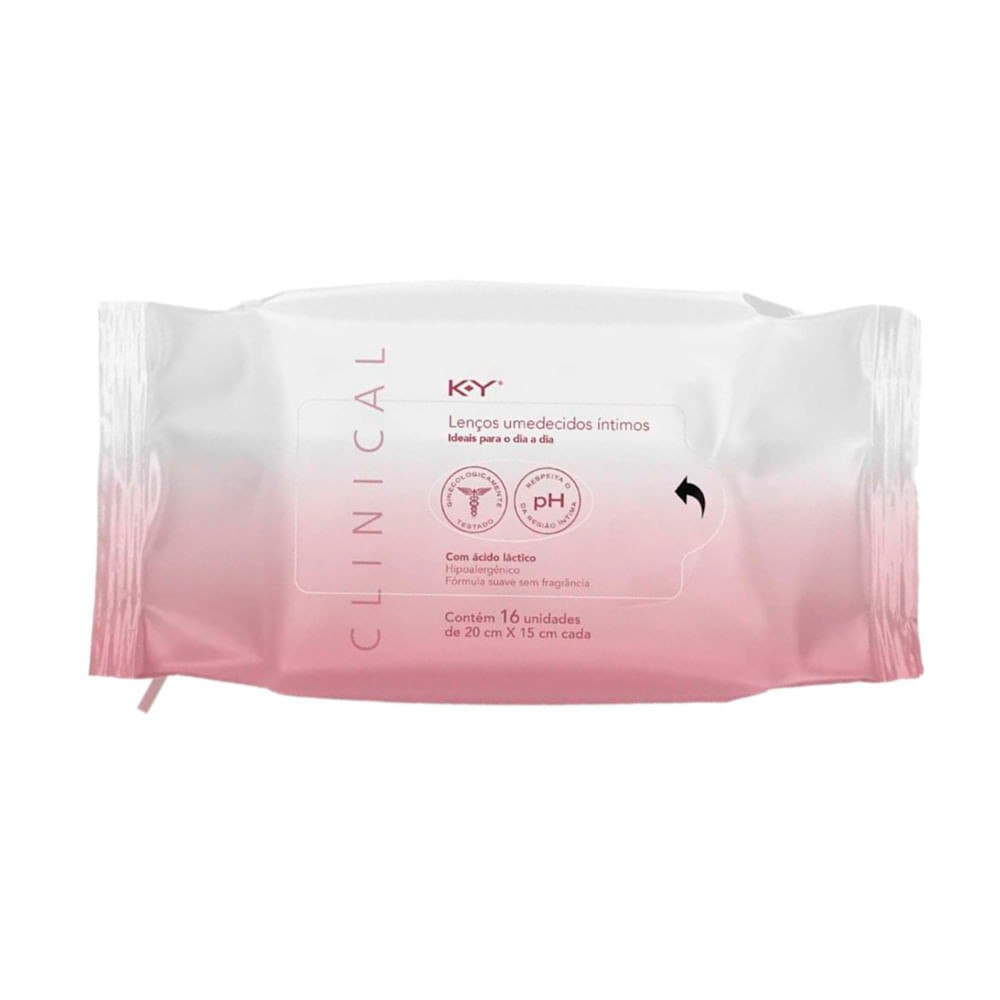K-Y Clinical Lenços Umedecidos Íntimos 16 Unidades - Beauty