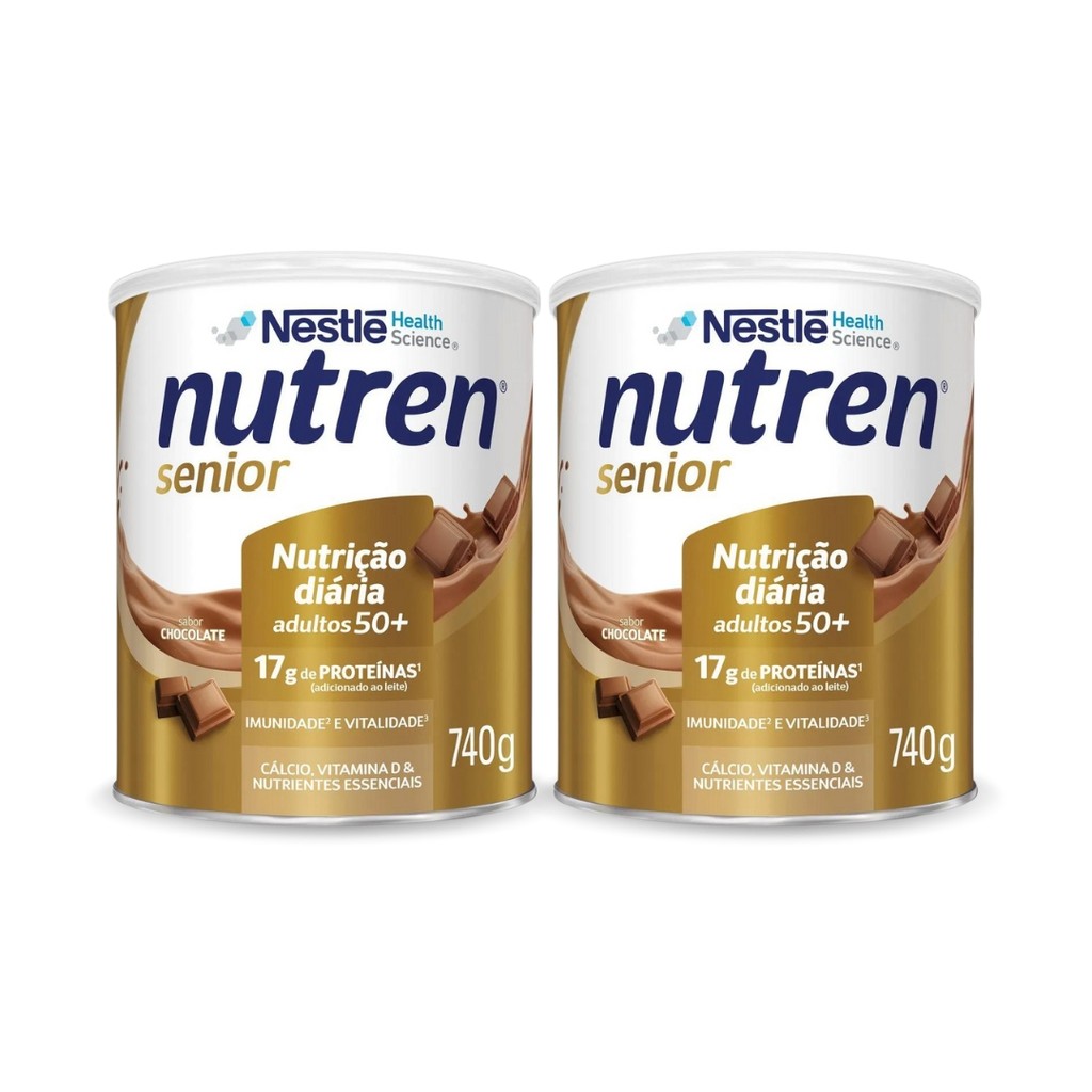 Nutren Senior Chocolate - 740g - Kit 2 Latas de 740g cada - Nestlé em Oferta na Shopee