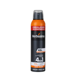 Desodorante Aerosol Antitranspirante Herbíssimo Dark Silver 250Ml Embalagem Econômica