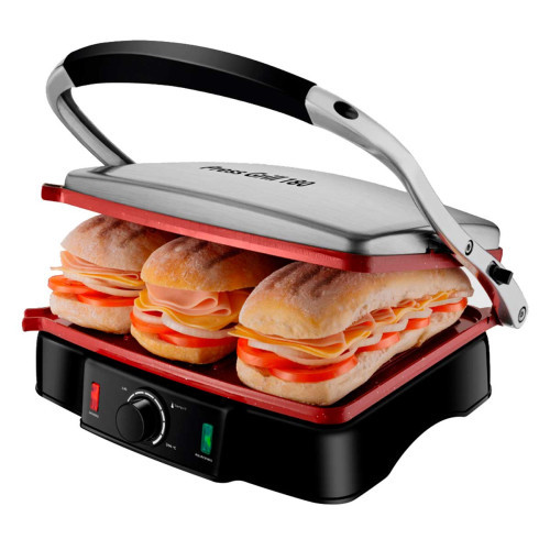 Grill e Sanduicheira Premium PG-02 Preto/Inox 1800W S-07 Mondial em Oferta na Shopee