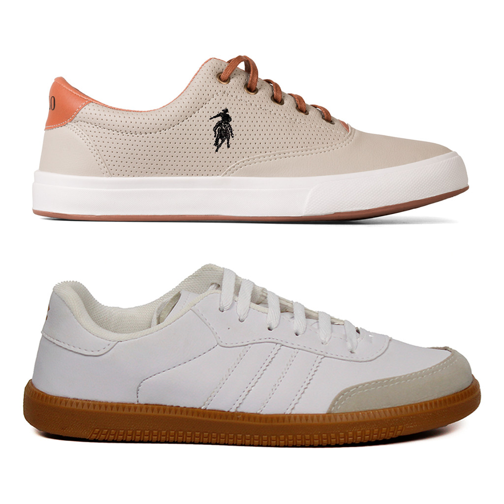 Kit 2 Tênis Casual Sapatenis Confortável Elegante Original Da Polo Barato Em Promoção