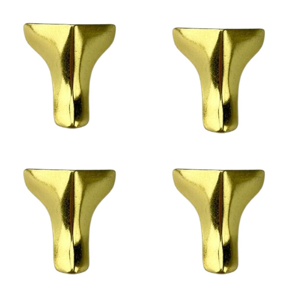 Pezinho Águia em Metal Dourado 2,7x2,7cm Kit com 4 peças Acessório Decoração Artesanato Ferragem