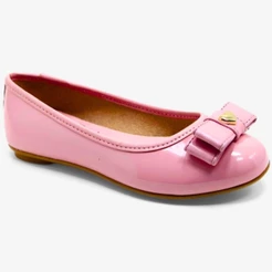 Sapatilha Infantil Molekinha Laço Verniz - Rosa