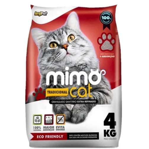 Areia Sanitária 1 a 5 Pacotes de  Antiodor Tira Cheiro MimoCat Gatos Tradicional 100% Natural