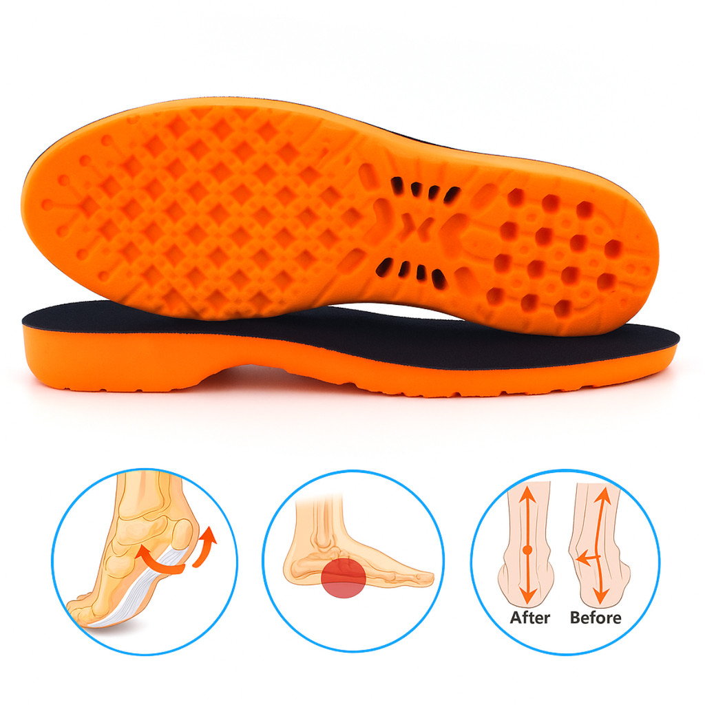 Palmilha Gel Ortopédica Anti Impacto Fascite Plantar Calcanheira
