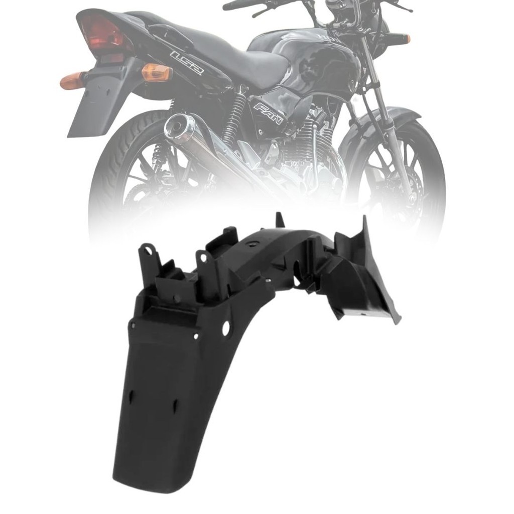 Paralama Traseiro Suporte de Placa Cg Titan Fan 125 2000 2001 2002 2003 2004 2005 2006 A 2008 Preto