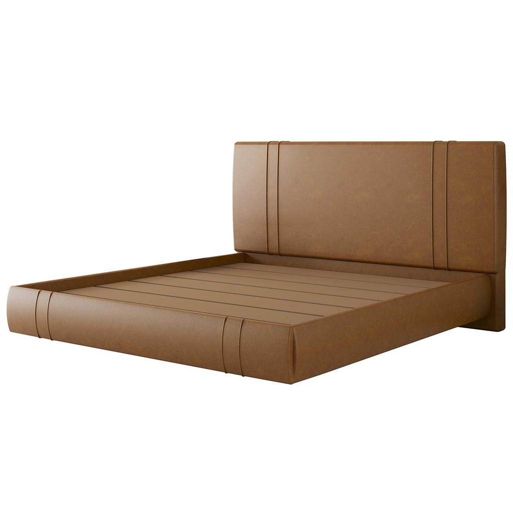 Cama King Flutuante Com Cabeceira 195cm Lyra Sintético Camel S05 - Mpozenato em Oferta na Shopee