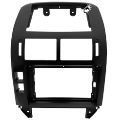 Moldura De Painel 2 Din 9 Polegadas Polo Hatch e Sedan 2003 à 2011 Preto