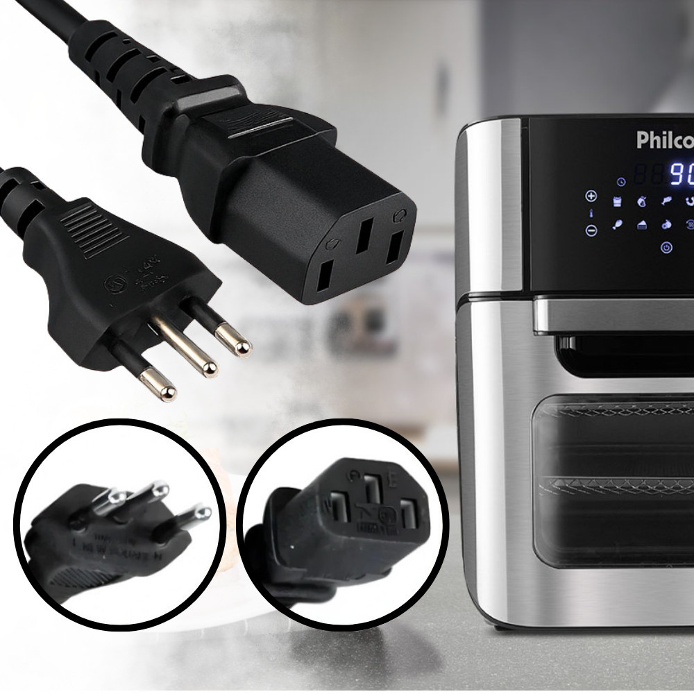 Tomada Para Panela Elétrica 3 Pinos 10A 1,5m Cabos Fio de Energia Cabo de Força Panela de Arroz em Oferta na Shopee