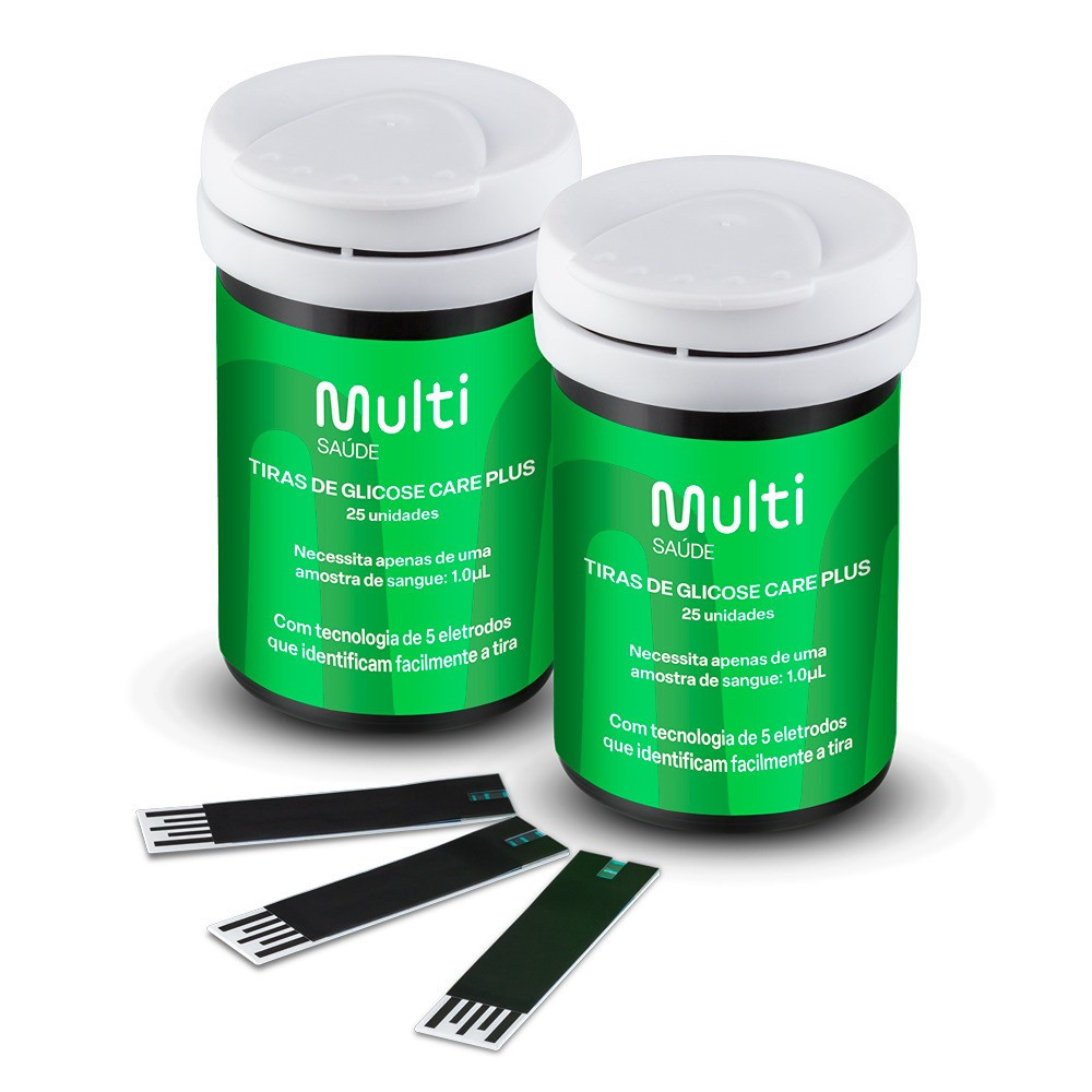 Tiras de Glicemia - Care Plus - Caixa com 50un - Multi Saúde - HC489 em Oferta na Shopee