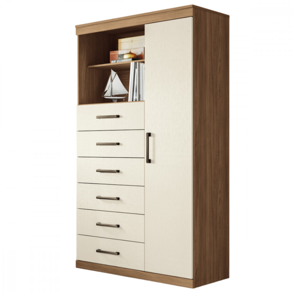 Multi Comoda Maraba 1 Porta 6 Gavetas Jatoba Areia Santos Andira em Oferta na Shopee
