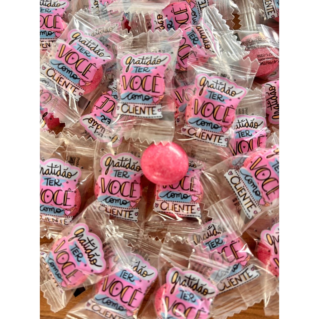 Bala Estilo mentos com Frases -Gratidão em ter você como cliente - 50 unidades em Oferta na Shopee