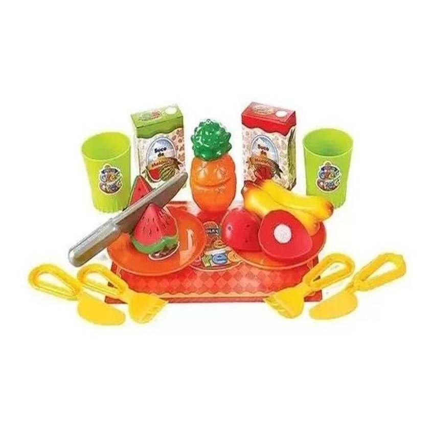 Crec Crec Salada de Frutas – Comidinha Infantil com 18 Peças - Brinquedo Educativo e Divertido - Big