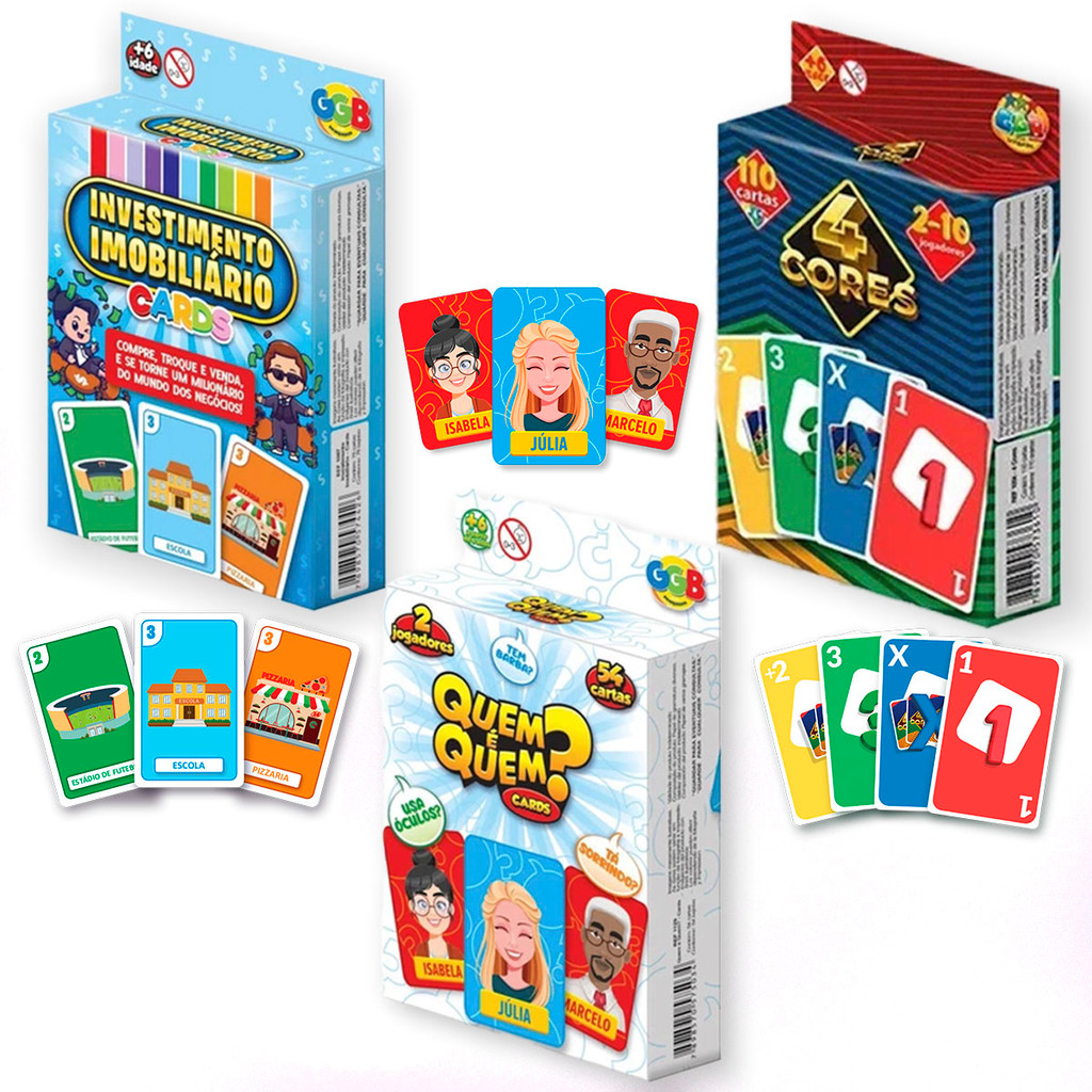 Super kit 3x1 uno 4cores investimento imobiliario quem é quem jogo diversão familia criança presente