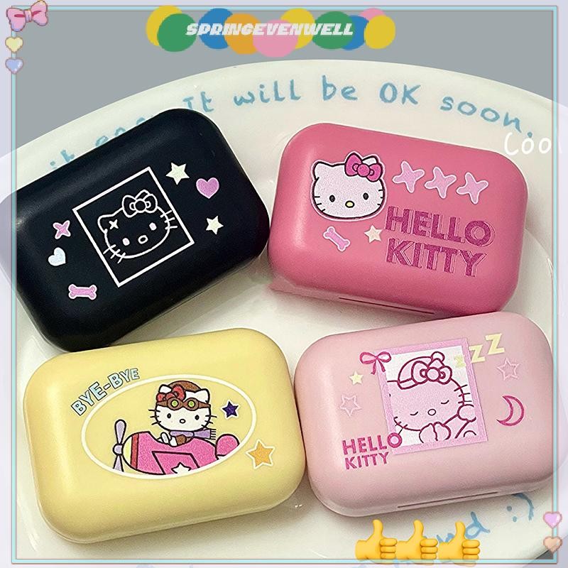 [springevenwell] Estojo Para Lentes De Contato , Bonito , Portátil , Viagem , Fácil De Transportar , Recipiente De Armaz