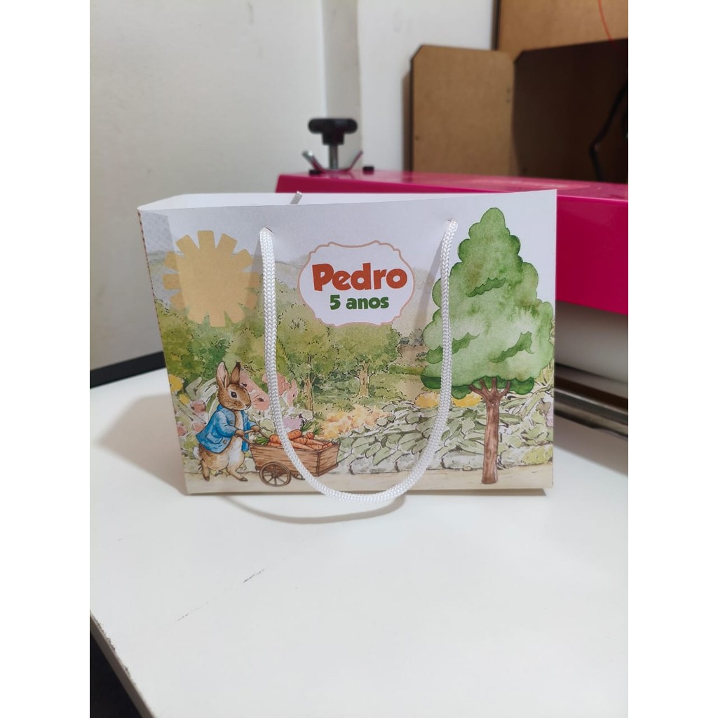 Kit Sacolinhas Surpresa PEDRO O COELHO - Personalizada - Pegue e Monte - Lembrancinha Festa