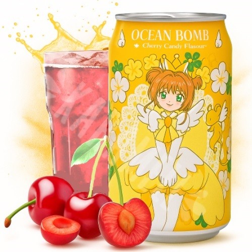 Refrigerante Ocean Bomb Cherry Cardcaptor Sakura - Importado
