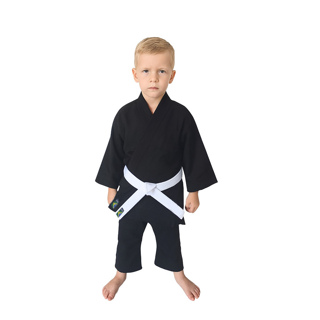 Kimono Infantil para Judô e Jiu-Jitsu + Faixa Grátis | Modelo Liso, Resistente e Leve para Iniciantes Premium