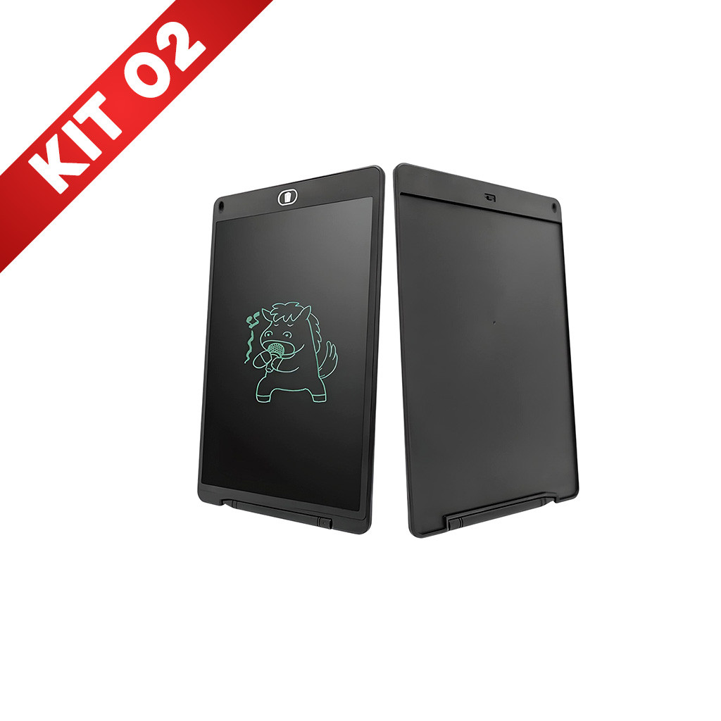 Kit 2 Lousa Mágica Infantil Tablet Digital Tela Lcd Escrever Desenhar 10 Polegada Menina Menino