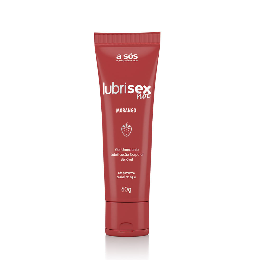 Gel Lubrificante Beijável Esquenta Base Água | Lubrisex Morango Hot - 60 g — imagem 2 de 2