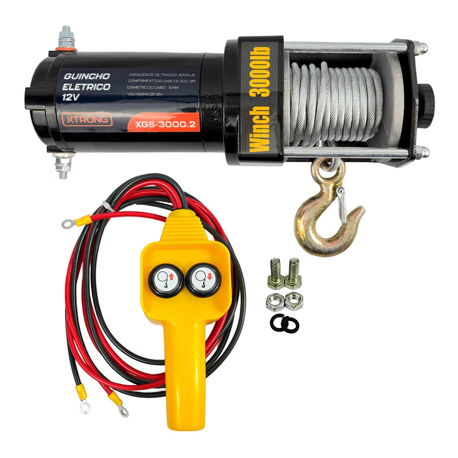 Guincho Elétrico 12V com Capacidade de Arraste de 1.363KG Xtrong XGS-3000.12
