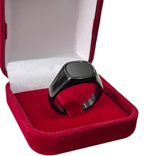 Anel Dedeira Comendador Black Pedra Preta Onix Aço Inox C/Caixinha em Oferta na Shopee